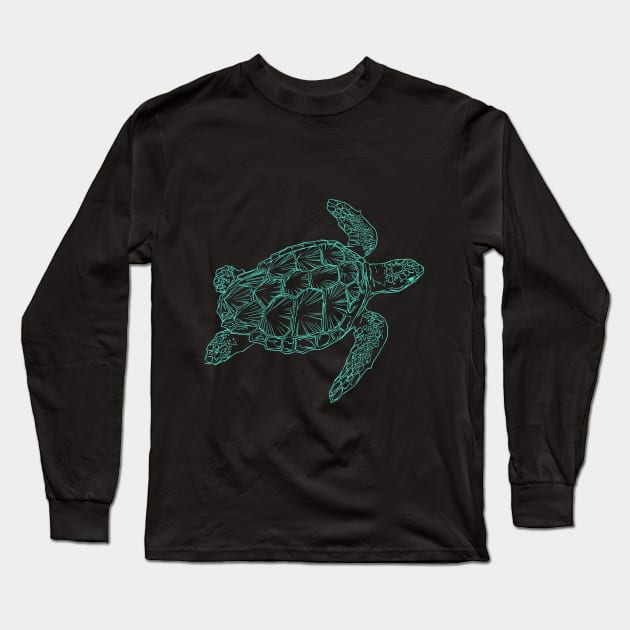 Aquamarine Turtle Sea Beach Summer Animals Love Cute Funny Gift Sarcastic Happy Fun Witty Long Sleeve T-Shirt by EpsilonEridani